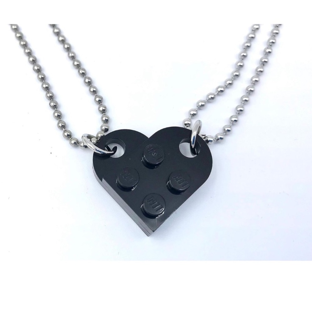 NewTwo half heart brick necklaces